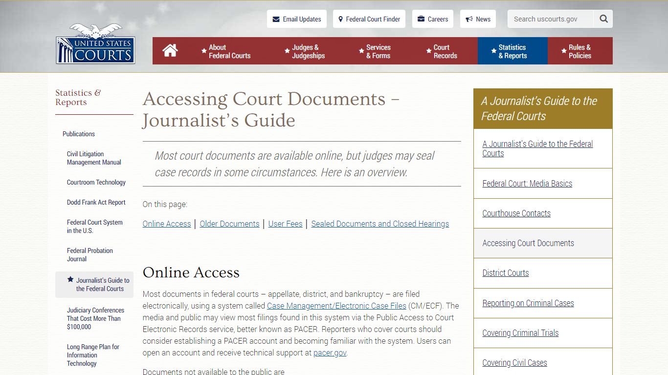 Accessing Court Documents – Journalist’s Guide | United ...