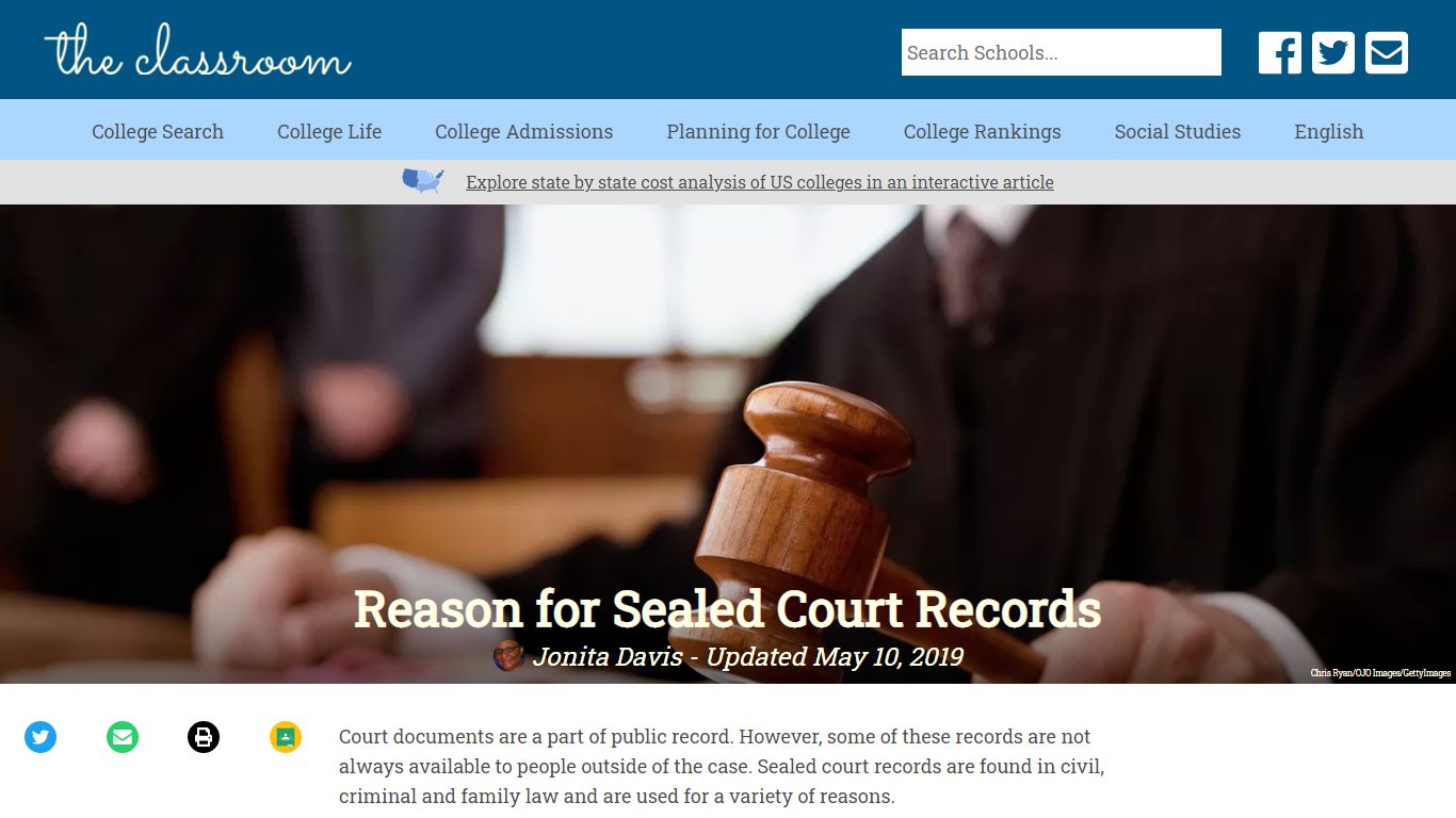 Reason for Sealed Court Records | The Classroom